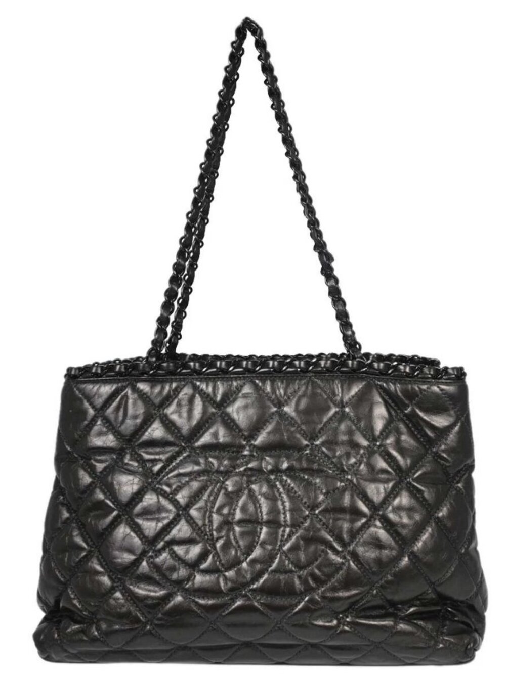 Chanel Metallic Gray Calfskin